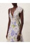 Blue Floral Zimmermann Natura Feather Slip Gown Dresses