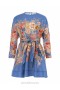 Dusty Blue Floral Zimmermann August Long Sleeve Mini Dress Dresses