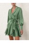 Matcha Zimmermann Silk Wrap Mini Dress Dresses