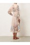 Cream Watercolour Floral Zimmermann Halliday Tucked Shirt Dress Shirt