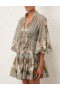 Sage Palm Zimmermann Lexi Billow Mini Dress Clothing