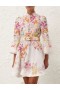 Kaleidoscope Garden Zimmermann Natura Buttoned Mini Dress Dresses