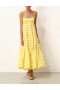 Yellow/Cream Stripe Zimmermann Alight Tie Shoulder Dress Clothing