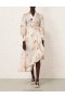 Coral Birds Zimmermann Wrap Midi Dress Dresses