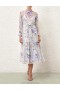 Blue Garden Print Zimmermann Natura Tubular Midi Dresses