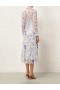 Blue Garden Print Zimmermann Natura Tubular Midi Dresses