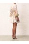 Ivory/Coral Floral Zimmermann Matchmaker Buttoned Mini Dress Dresses
