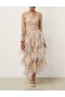 Coral Azalea Zimmermann Natura Feather Midi Dress Dresses