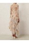 Coral Azalea Zimmermann Natura Feather Midi Dress Dresses