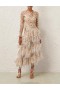 Coral Azalea Zimmermann Natura Feather Midi Dress Dresses