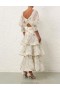 Acacia Birds Zimmermann Pleated Tiered Skirt Skirts