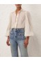 Cream Zimmermann Halliday Lace Trim Shirt Shirt
