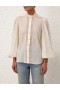 Cream Zimmermann Halliday Lace Trim Shirt Shirt