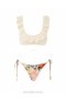 Ivory Floral Zimmermann Alight Frill Knit Scoop Bikini Bikinis
