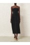 Black Zimmermann Natura Panelled Midi Dress Dresses