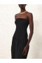 Black Zimmermann Natura Panelled Midi Dress Dresses