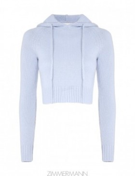 Blue Zimmermann Natura Cropped Hooded Sweater Knitwear