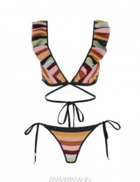 Lurex Multi Stripe Zimmermann Alight Metallic Knit Bikini Bikinis