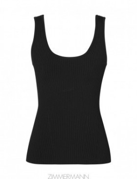 Black Zimmermann Scoop Neck Tank Tops