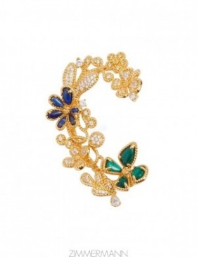 Multi Zimmermann Twisted Wire Flower Ear Cuff Earrings