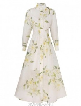 Ivory Magnolia Zimmermann Harmony Draped Shirt Dress Dresses