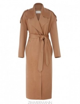 Cinnamon Zimmermann Natura Belted Long Coat Jackets & Coats