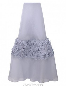 Lilac Blue Zimmermann Natura Applique Flower Skirt Skirts