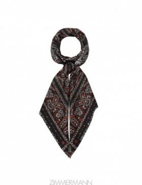 Black Bandana Zimmermann Printed Silk Neck Scarf Scarves
