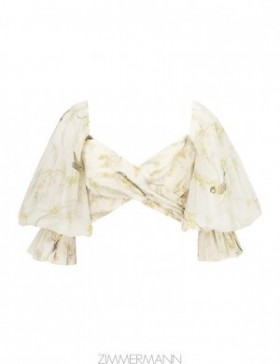 Acacia Birds Zimmermann Pleated Bodice Tops