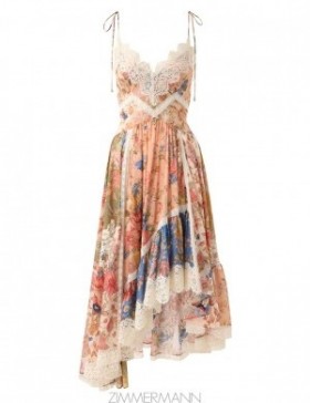 Spliced Zimmermann August Asymmetric Slip Dress Clothing