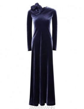 Navy Zimmermann Natura Velvet Bias Slip Dress Dresses