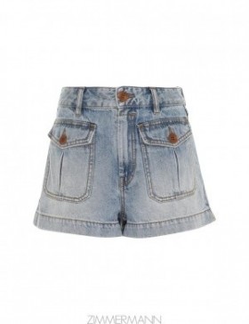 Faded Blue Zimmermann Denim Mini Short Clothing