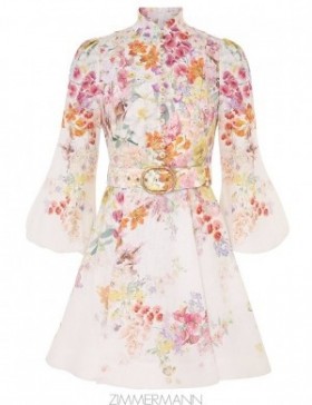 Kaleidoscope Garden Zimmermann Natura Buttoned Mini Dress Dresses
