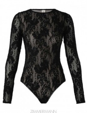 Black Zimmermann Lace Bodysuit Tops