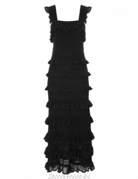 Black Zimmermann Natura Ruffle Dress Dresses