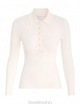 Parchment Zimmermann Knit Polo Top Tops
