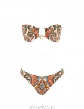 Multi Paisley Zimmermann Ottie Knot Trim Bikini Bikinis