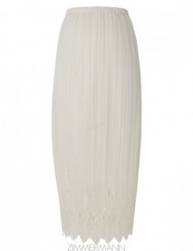 Cream Zimmermann Pleated Skirt Skirts
