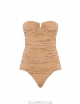 Gold Zimmermann Junie Metallic Gathered 1PC One Pieces