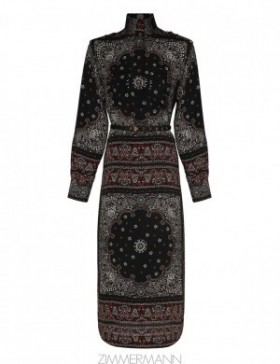 Black Bandana Zimmermann Utility Midi Dress Dresses