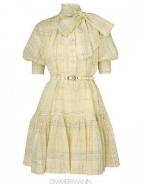 Citrus Check Zimmermann Harmony Check Mini Dress Dresses