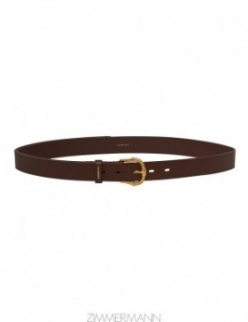 Chocolate Zimmermann Twisted Buckle Leather Belt 30 Belts