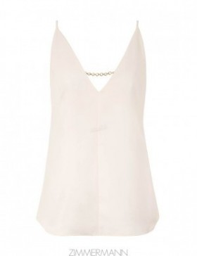 Cream Zimmermann Chain Tank Tops
