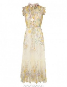Citrus Garden Print Zimmermann Harmony Flutter Dress Dresses