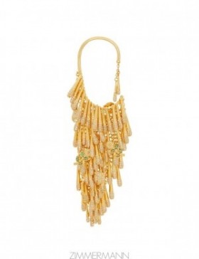 Gold/Green Zimmermann Bloom Ear Cuff Earrings