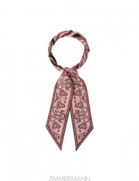Pink Bandana Zimmermann Printed Silk Ribbon Scarf Scarves
