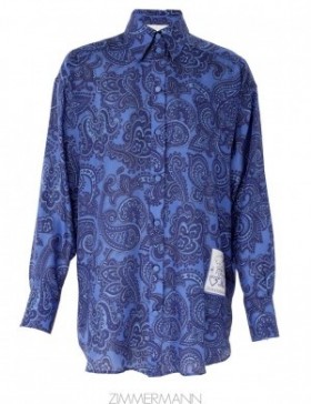 Blue Paisley Zimmermann Ottie Relaxed Shirt Shirt