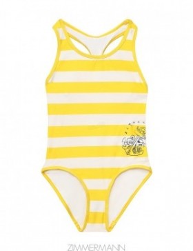 Yellow/Cream Stripe Zimmermann Alight Racer 1PC Kids One Piece