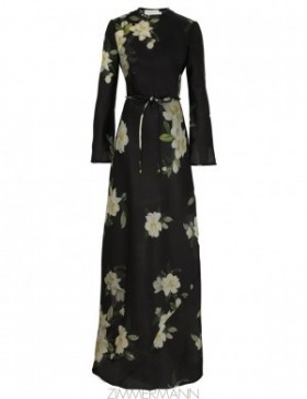 Black Magnolia Zimmermann Harmony Bias Slip Dress Dresses