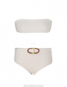 Ivory Texture Zimmermann Alight Textured Boyleg Bikini Bikinis